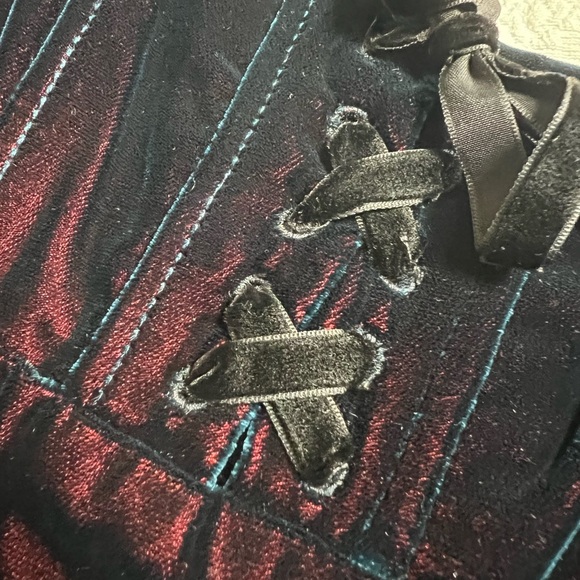 Nanette Lepore Velvet Dress in Red and Teal blue. - Picture 4 of 17